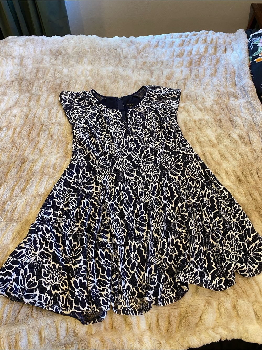 Women’s Navy & White Lace Dress